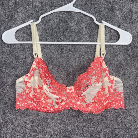 Wacoal 65191 Embrace Lace Underwire 34C Red Floral - Picture 1 of 7